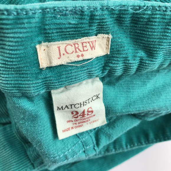 J Crew Factory Teal Straight and Narrow Cords 24S - Picture 2 of 3